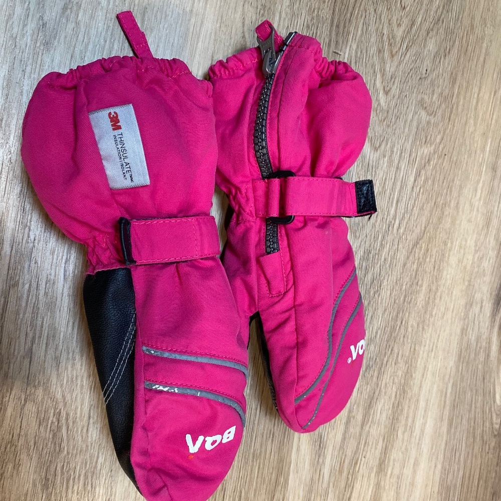 Ski gloves kids pink
